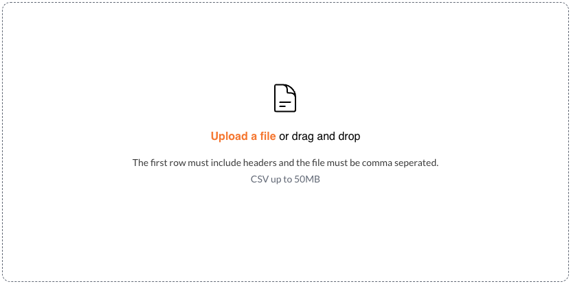 The Spreadsheet tool upload zone.